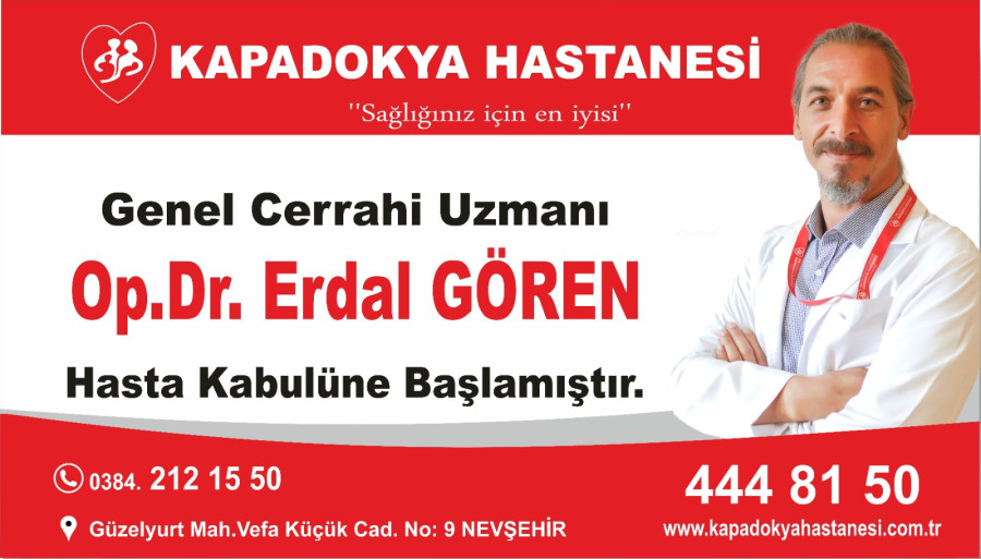 Genel Cerrahi Uzmanı Op.Dr.Erdal GÖREN hasta kabulüne başlamıştır.