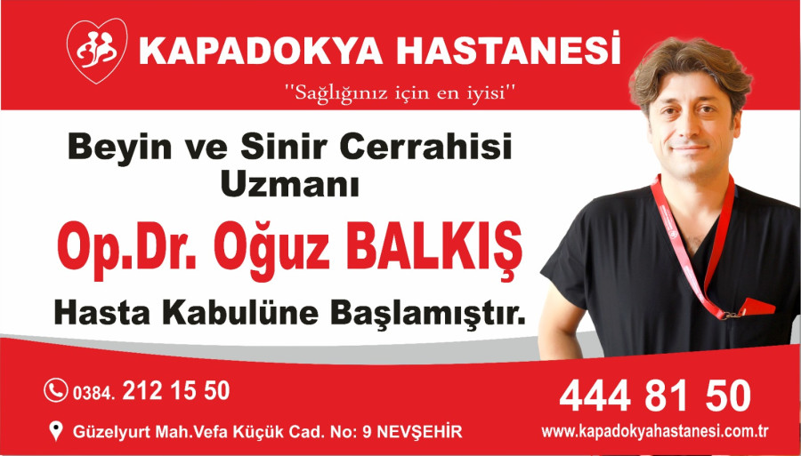 Beyin ve Sinir Cerrahisi Uzmanı Op.Dr.Oğuz BALKIŞ hasta kabulüne başlamıştır.