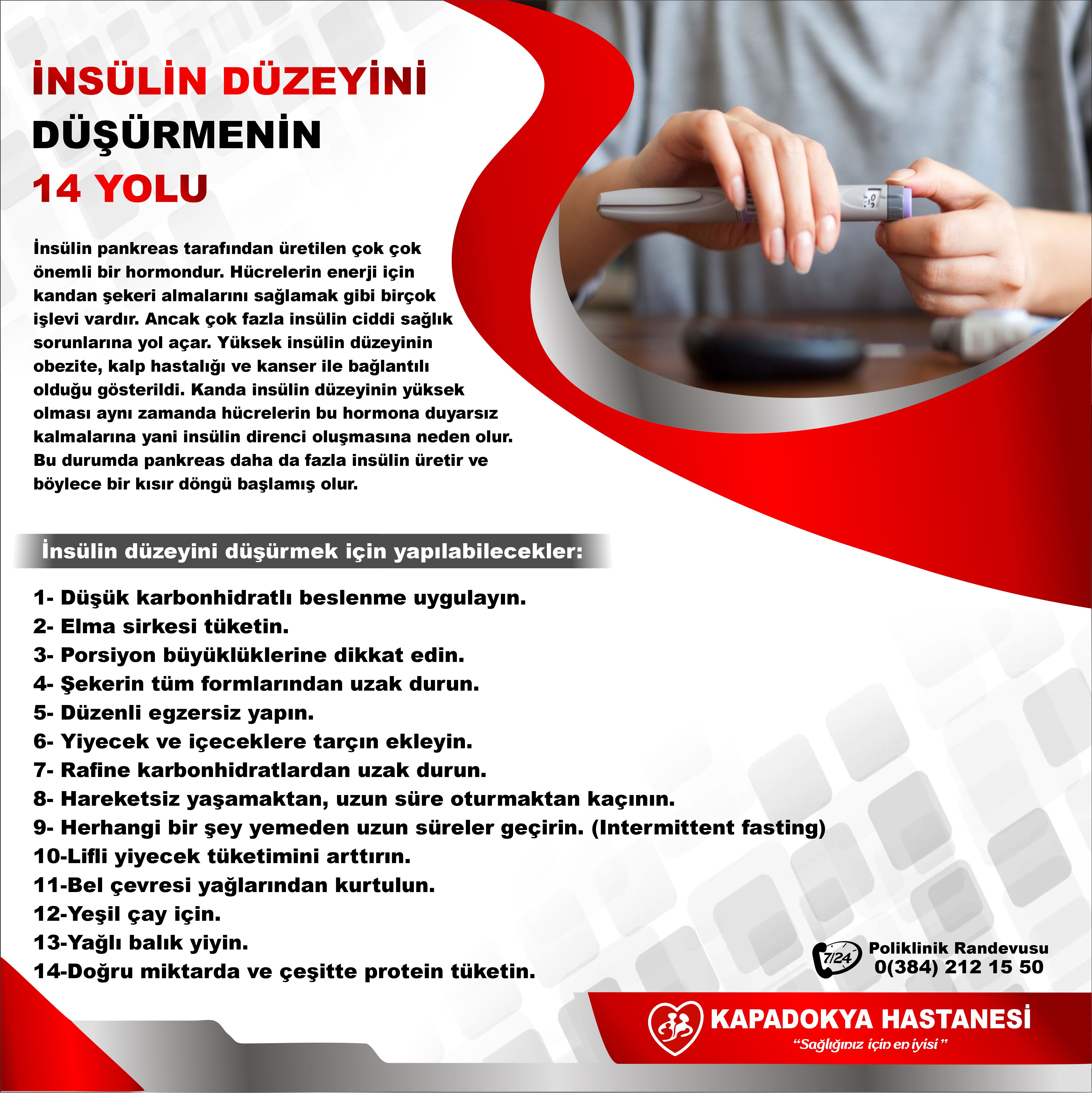 İNSÜLİN DÜZEYİNİ DÜŞÜRMENİN 14 YOLU