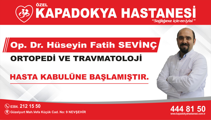 ORTOPEDİ VE TRAVMATOLOJİ UZMANI OP.DR. HÜSEYİN FATİH SEVİNÇ HASTA KABULÜNE BAŞLAMIŞTIR